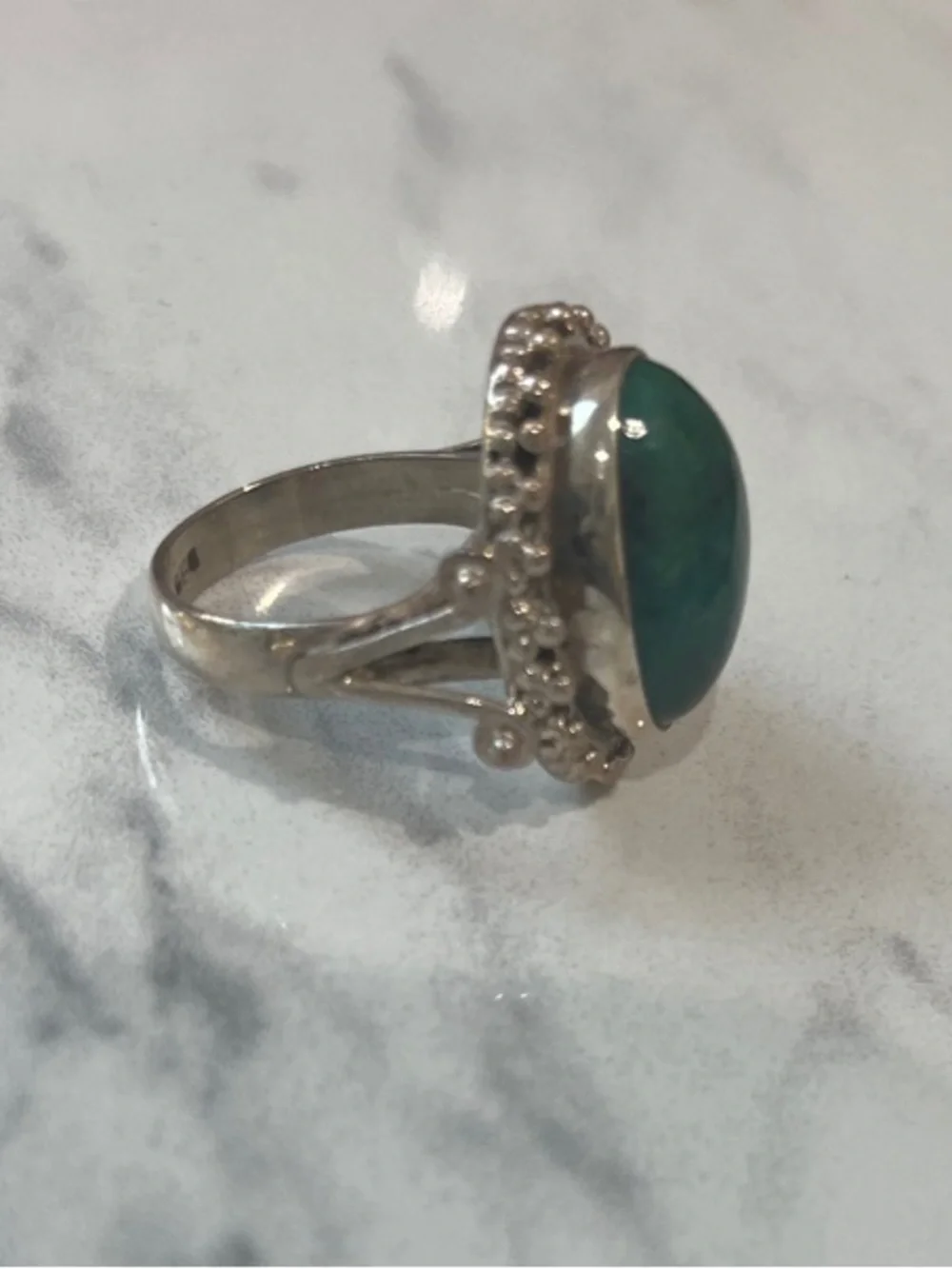 Vintage Sterling Silver Ring with Turquoise Gemstone size 8